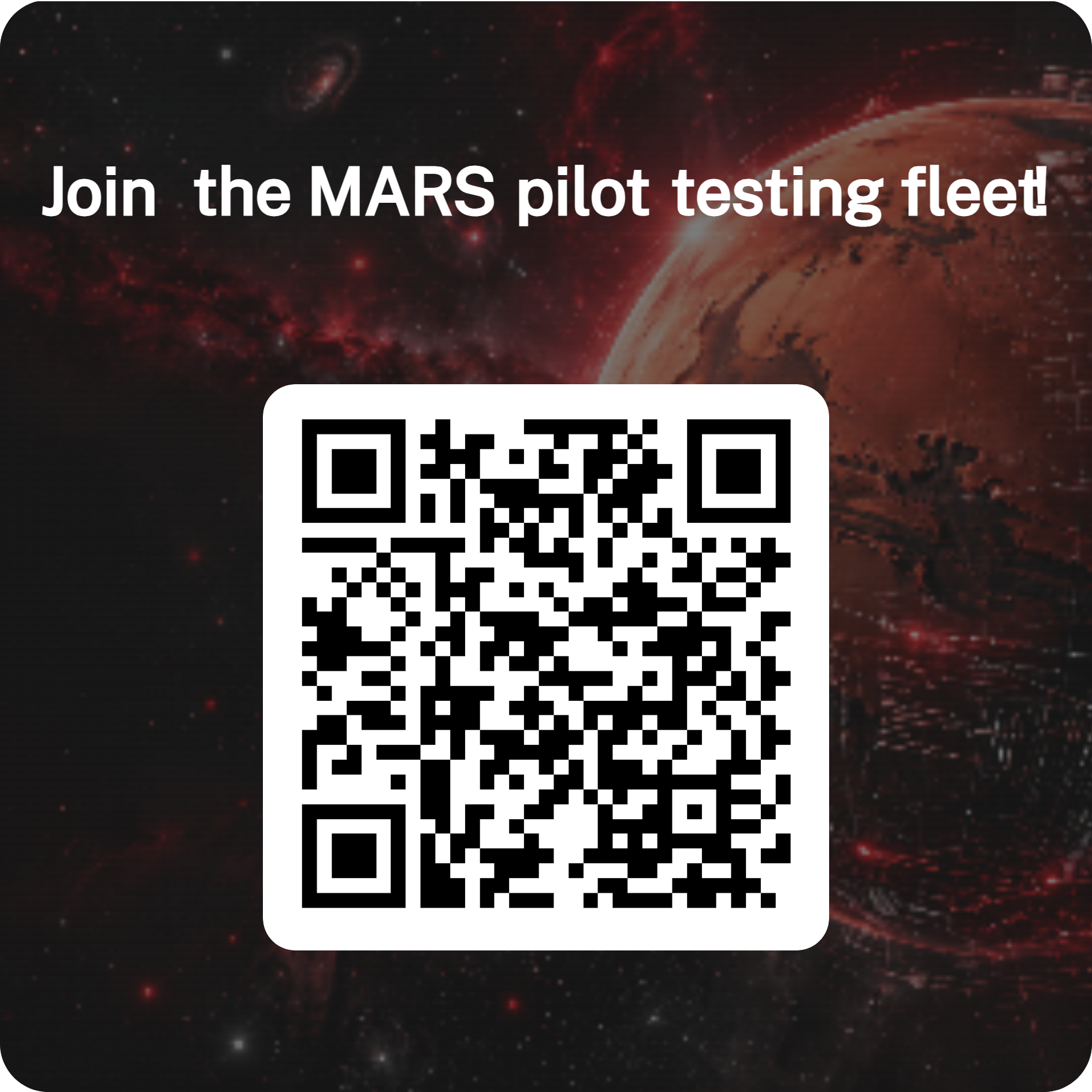 QR code for the MARS pilot signup form